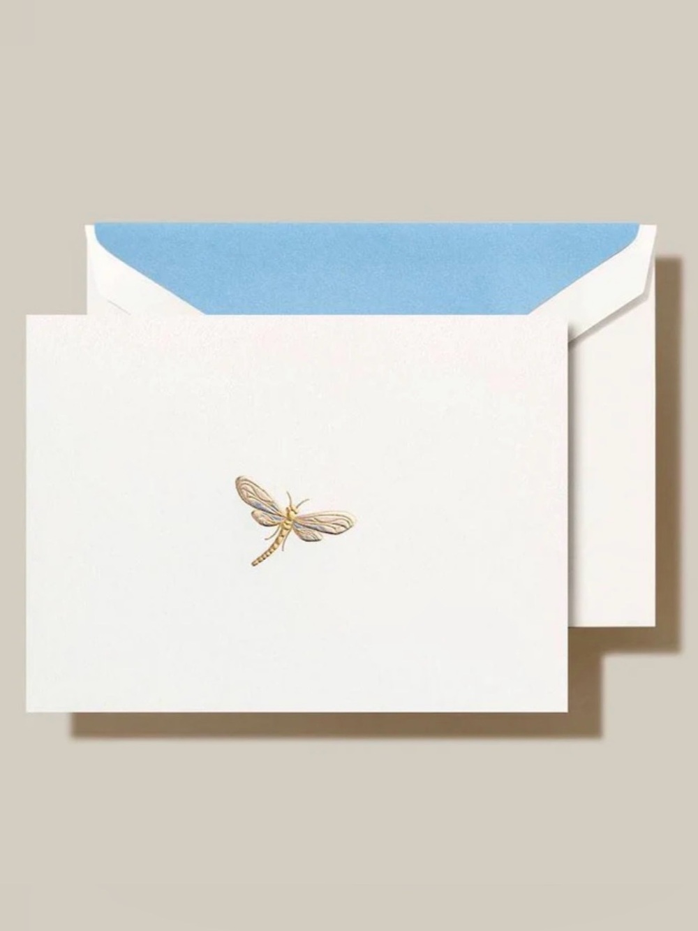 NEW Crane dragonfly hand engraved stationery